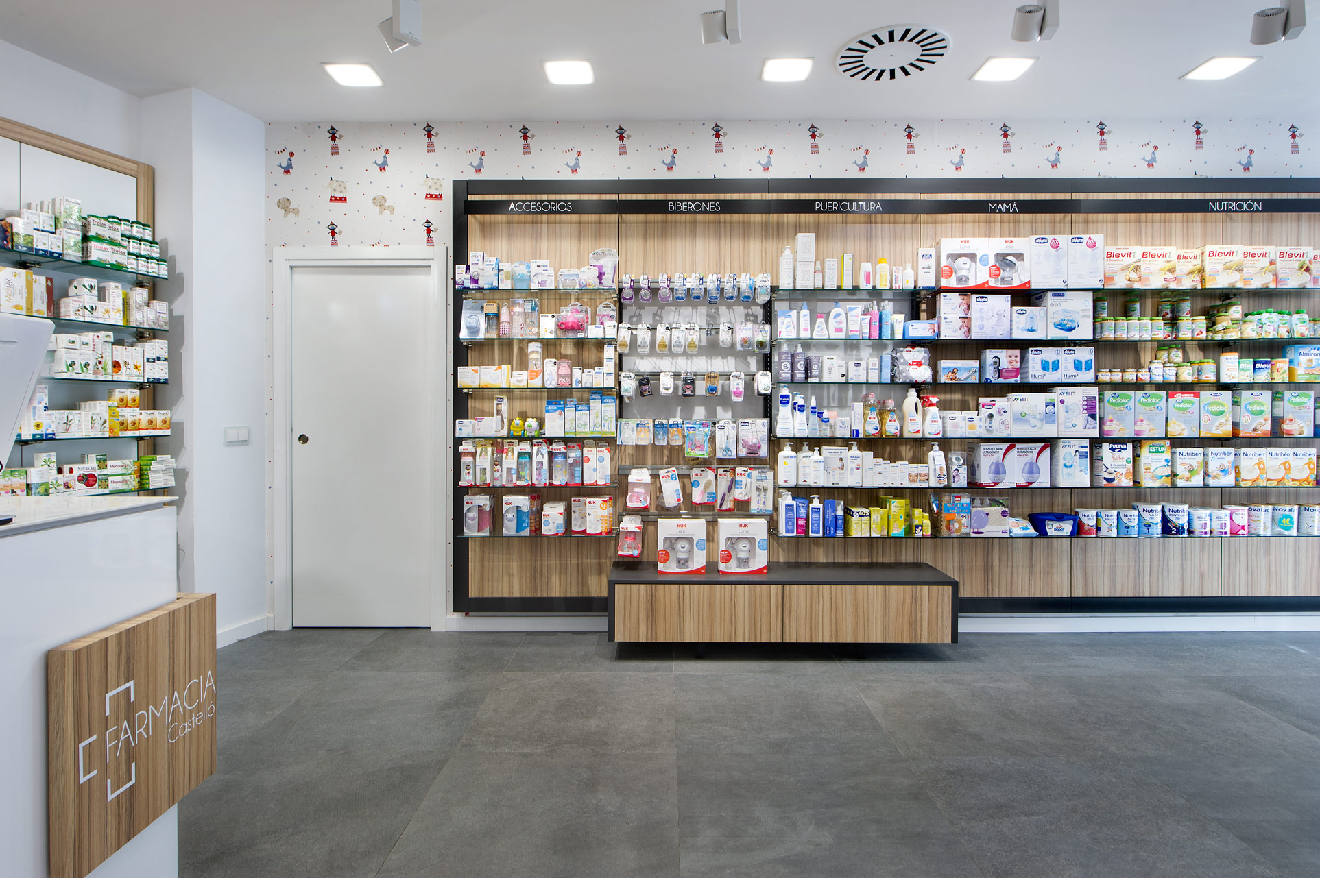 Affichage des rayons de pharmacie
