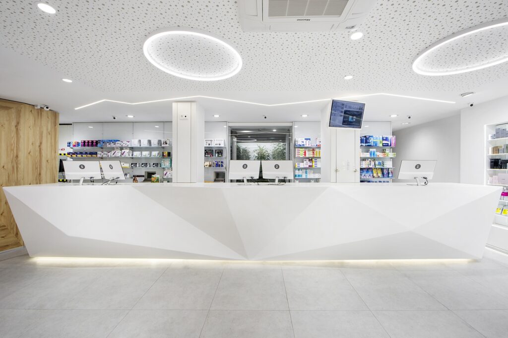 Mostrador farmacia Krion