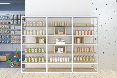 Estanterías de farmacia.
